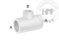 标准壁厚白色PVC管接头 - 变径T型三通接头(全承)