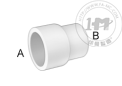 标准壁厚白色PVC管接头 - 变径套管直接头(双承)