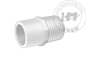 标准壁厚白色PVC管接头 - 等径转换接头(外插-外螺纹)