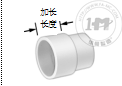 标准壁厚白色PVC管接头 - 加长接头(承插)