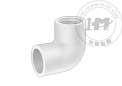 标准壁厚白色PVC管接头 - 90°等径弯头(内承-内螺纹)
