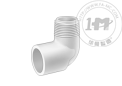 标准壁厚白色PVC管接头 - 90°等径弯头(内承-外螺纹)