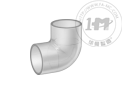 标准壁厚透明PVC管接头 - 90°等径弯头(双承)