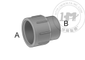 厚壁深灰色PVC无螺纹管接头和法兰 - 变径套管直接头(双承)