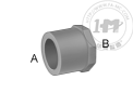 厚壁深灰色PVC无螺纹管接头和法兰 - 变径套管直接头(承插)