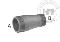 厚壁深灰色PVC螺纹管接头 - 变径管螺纹接套(外螺纹)