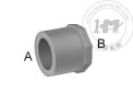 厚壁深灰色PVC螺纹管接头 - 变径套管直接头(内螺纹-外插)