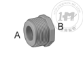 厚壁深灰色PVC螺纹管接头 - 变径套管直接头(内-外螺纹)