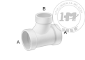 地上用标准壁厚PVC管接头(排水、排污与排气) - 变径T型三通接头(全承)