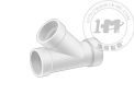 地上用标准壁厚PVC管接头(排水、排污与排气) - 等径Y形三通接头(全承)