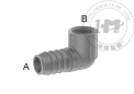 高压插芯式塑料管接头 - 90°变径弯头(插芯-内螺纹)